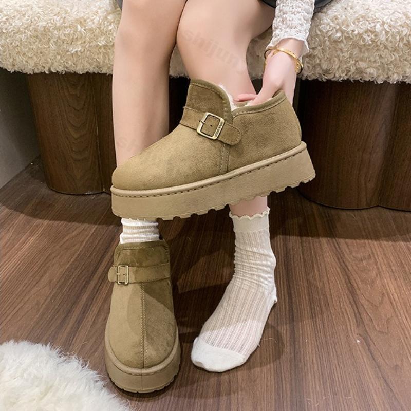 Large Size Women's Snow Boots Winter New Height Increase Plush Thicken Warm Shoes Comfort Outdoor Non Slip Platform Cotton Shoes