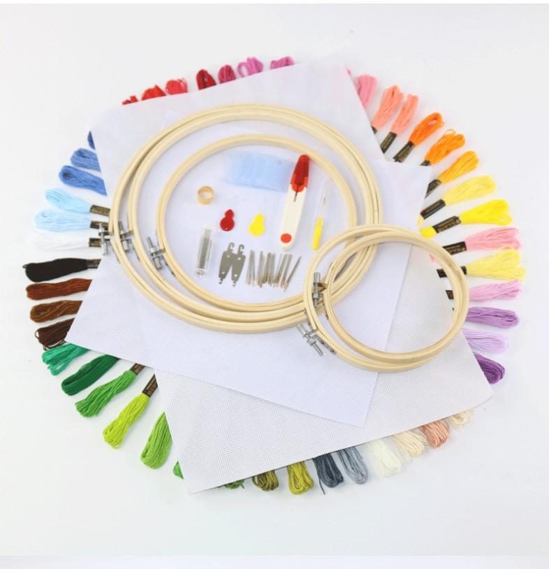 50/100 Color Embroidery Thread Cross Stitch Embroidery Set Embroidery Frame Tool DIY Hand Sewing Cross-Stitch Accessories