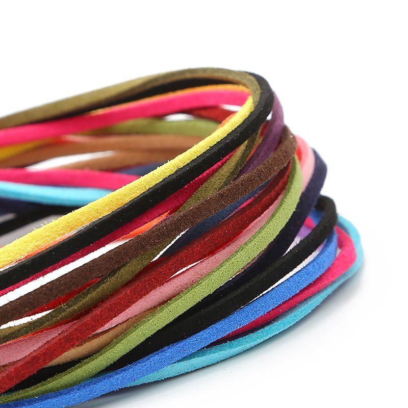 4 Meters Long 3mm Wide Korean Fleece Rope Deerskin Strap Suede Gift Box Decorative Ribbon Imitation Leather Rope DIY Jewelry