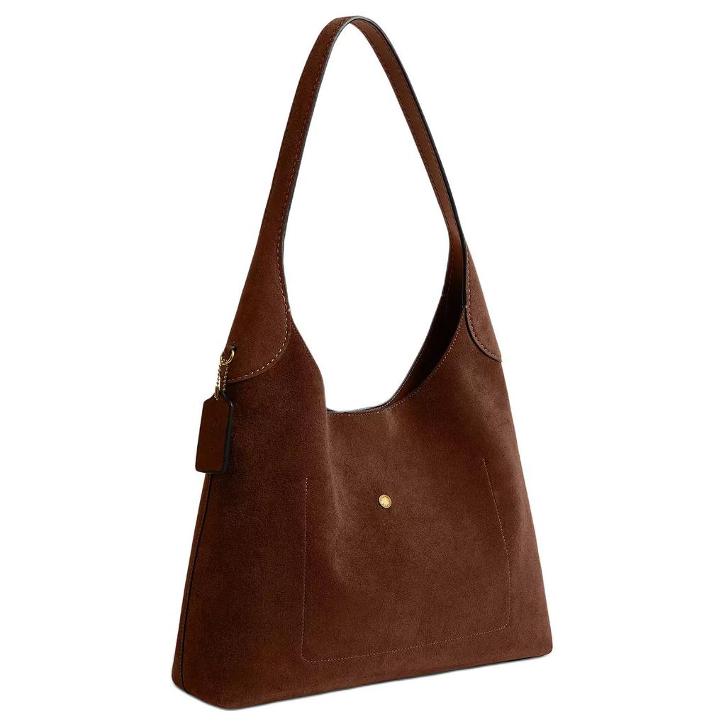 Coach Brooklyn 34 Gold Letter Embossed Leather Shoulder Bag Medium Women Shoulder Bag Warm-Brown CCU01-B4WBR