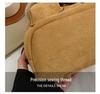 2025 Autumn/Winter Women's Retro Lambswool Color Block Handbag Backpack