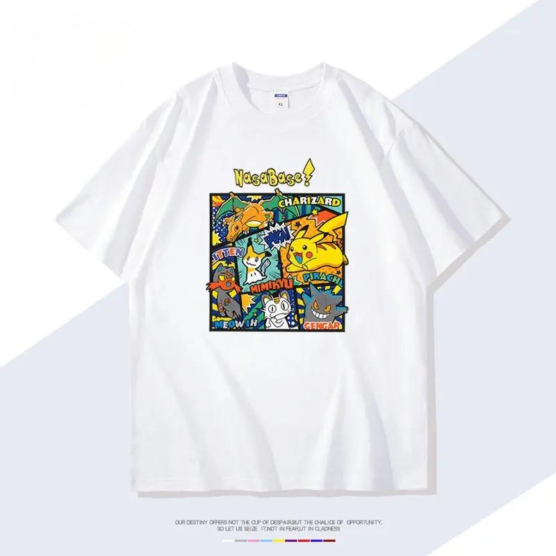 2026 Anime Eevee Collaboration Pure Cotton Shortsleeved Tshirt for Unisex and Unisex Summer Anime Style Loosefitting