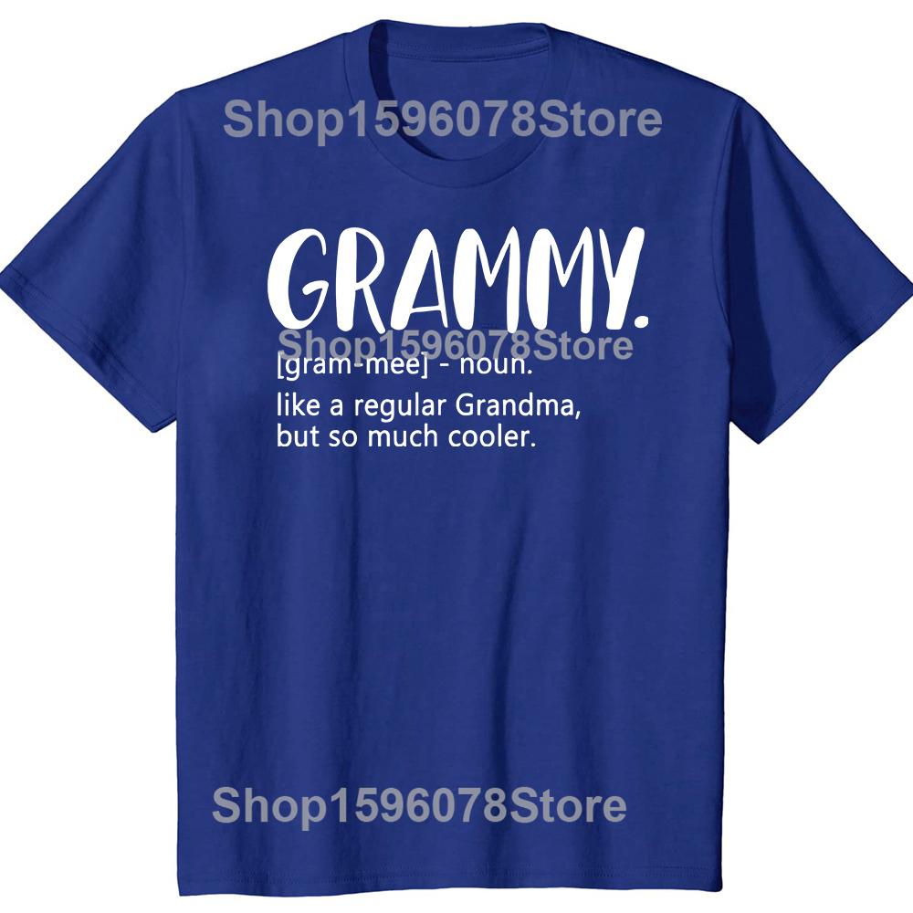 Grammy Jak Zwykła Babcia Ale Dużo Fajniejsza Koszulki Męskie Damskie Moda Codzienna Koszulka 100% Bawełna Luźna Oversize Koszulka