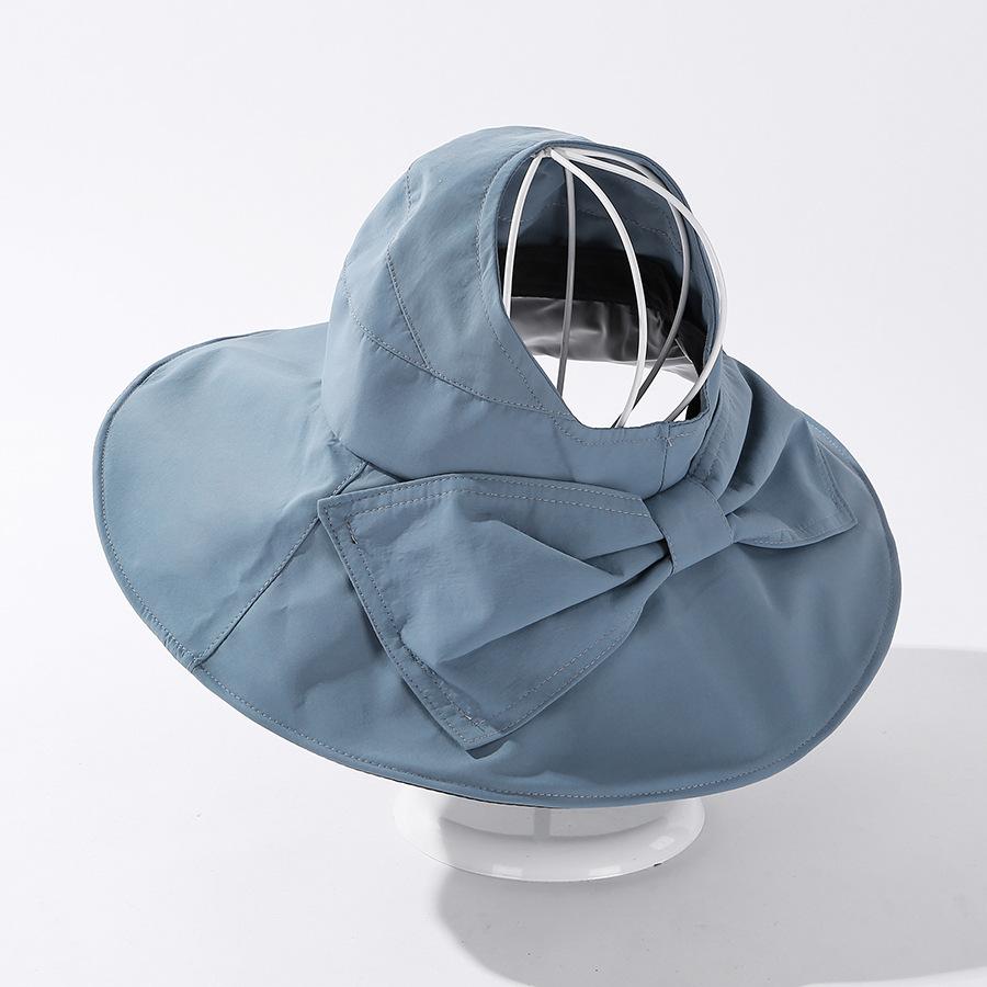 

Hat Brimmed Deep Sweet Bow Fashion Color Breathable Women Hatscaps Sunshade Blue