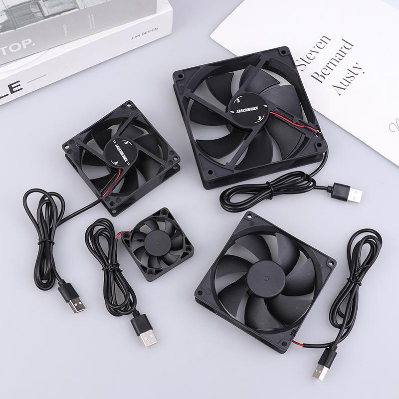 5V Børsteløs Kjølevifte USB Ruter Vifte Datakabinett TV-boks Kjølekabinett 50 mm 80 mm 90 mm 120 mm PC DIY Kjøler Stasjonær Vifte