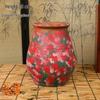 Hand-Painted Terracotta Flower Pots - Breathable Red Clay, Unglazed, Large Diameter, Creative Folk-Inspired Vases for Green Plants.
