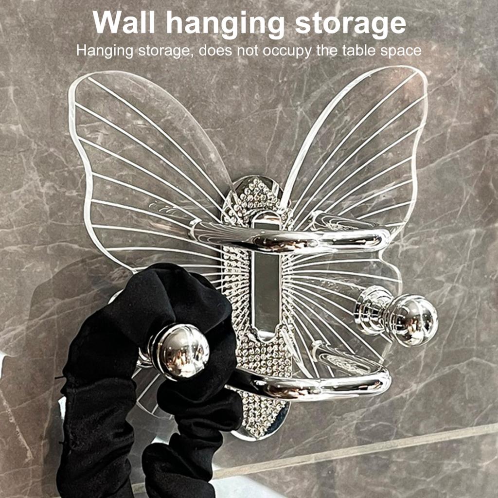 Yousheng Transparent Hook Strong Load-bearing Butterfly Shape Simple Installation Self Adhesive Key Towel Hook Storage Rack
