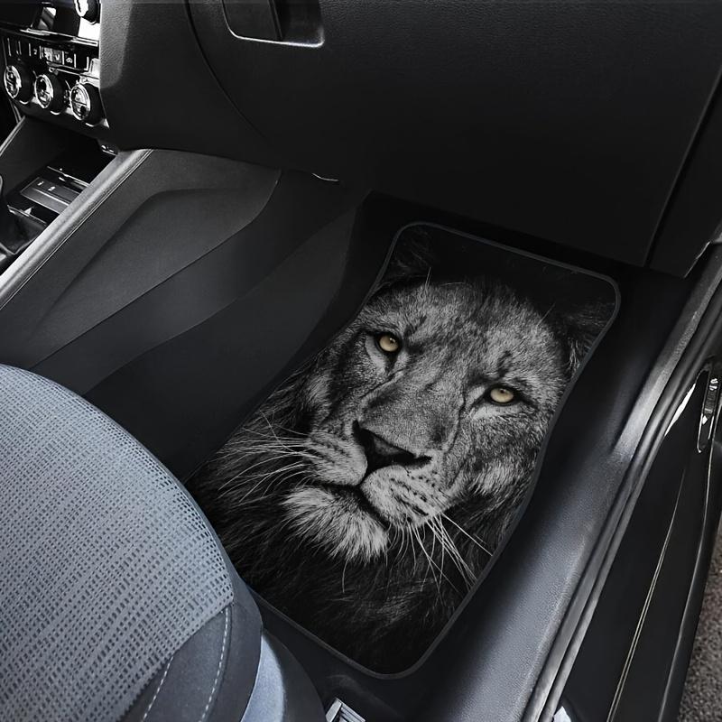 4pcs Universal Car Mats, Retro Lion Style Design Elements, Suitable for Front and Rear Seat Protection for All Vehicles, Stylish and Durable Car