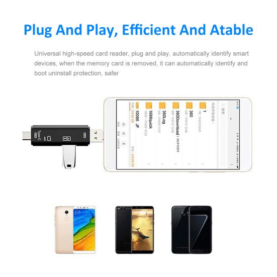 Kartenleser Stecker Geschwindigkeit 5-In-1 USB Play Hoch 3 Typ-C TF Kartenleser