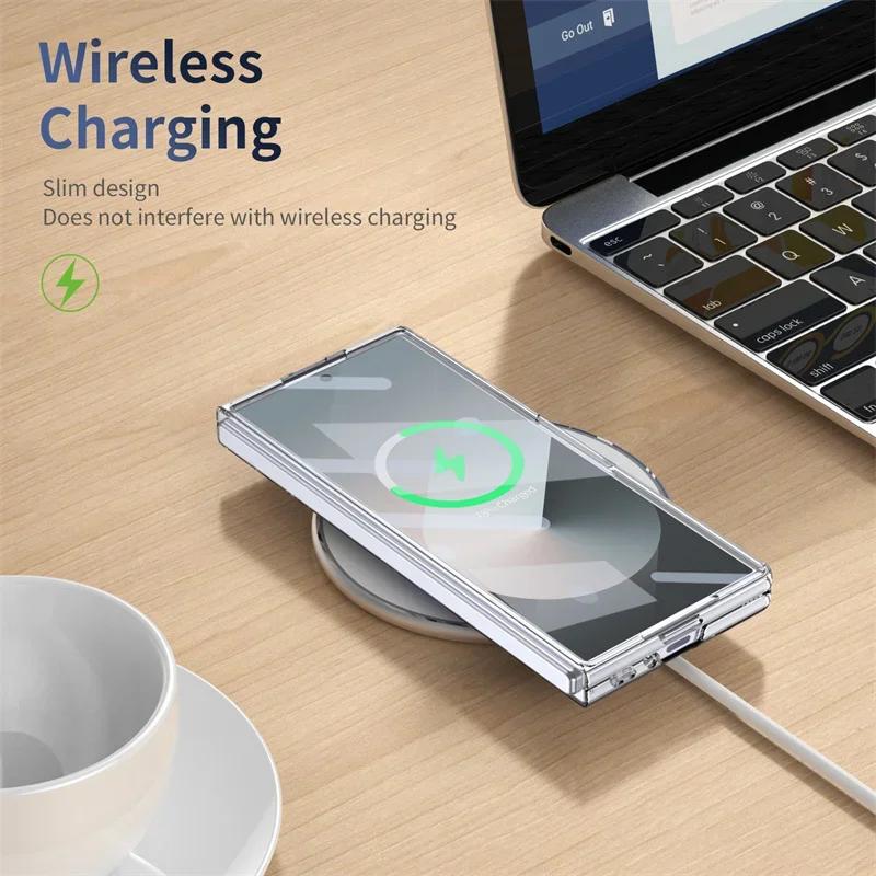 360°Rotating Magnetic Holder Phone Case for Samsung Galaxy Z Fold 7 6 5 4 3 Screen Protector Magsafe Wireless Charging Cover
