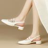 Baotou Mary Jane Shoes French Retro Single Shoes Square Toe Back Empty Thick-heeled Sandals