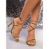 Fashion Sandals with Pointed Roman Cross Straps, Versatile High-heeled Sandals, Cross-border Women's Shoes