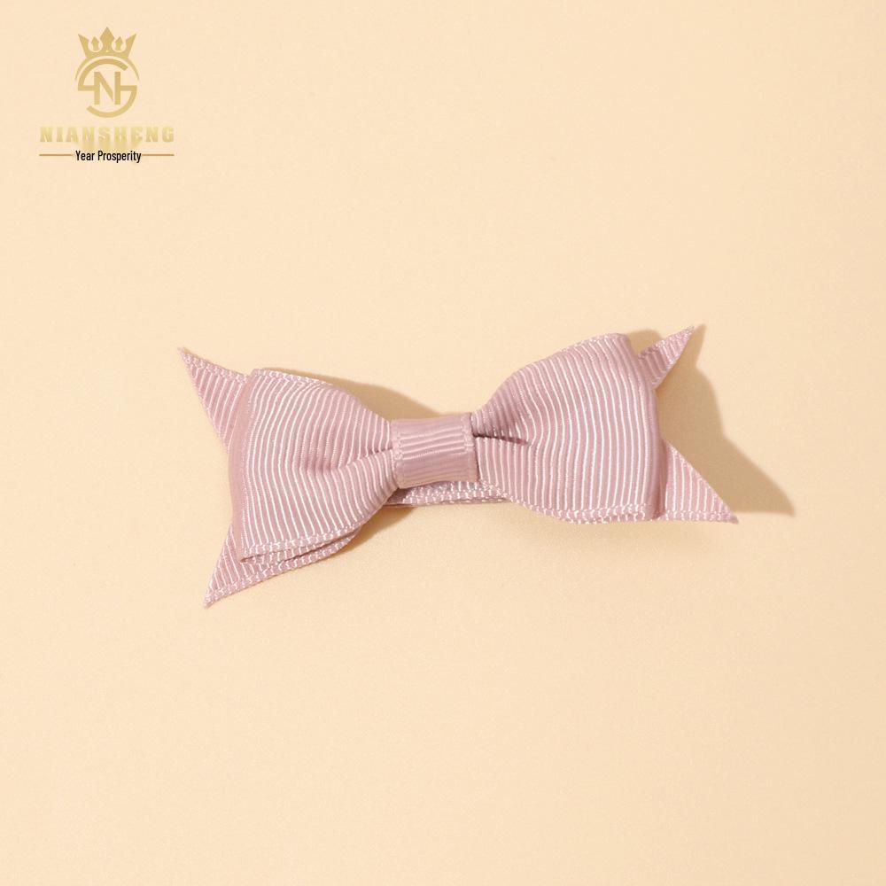 Korean Handmade Pink Bow Hair Clips for Girls