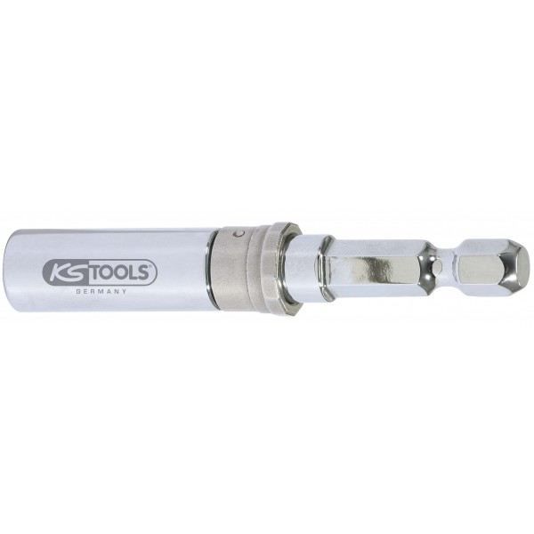 Porte-embout magnétique - KS TOOLS - Slim 1/4" - Verrouillage automatique - Acier - Type carré