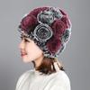 Rex rabbit hair hat female autumn winter middle-aged and elderly mother thickened warm fashion grandmother old lady mother-in-law fur hat