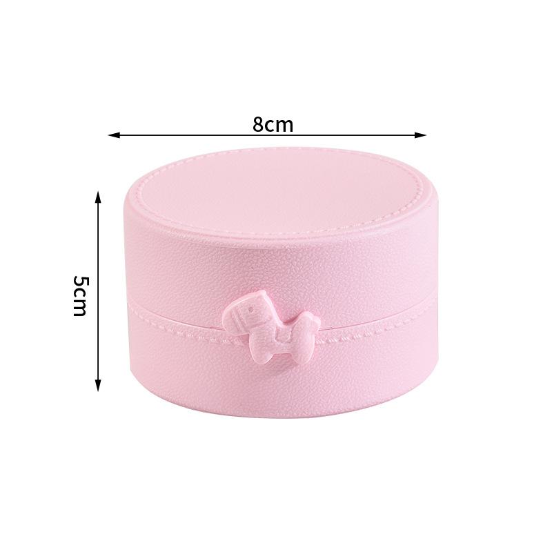 

Cute Cartoon Bow Pony Round Ring Earrings Box Luxury Dustproof Hair Accessories Packaging Display Box Portable Storage Box