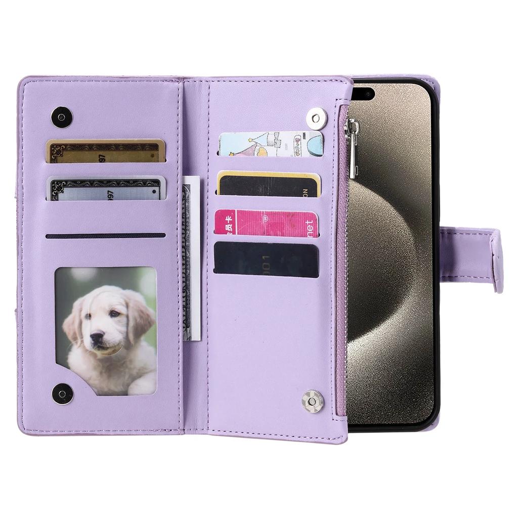 Crossbody Cards Solt Wallet Leather Bling Zipper Bag Purse Case For iPhone 15 16 Pro Max 14 13 12 11 XS XR Plus Glitter Cover