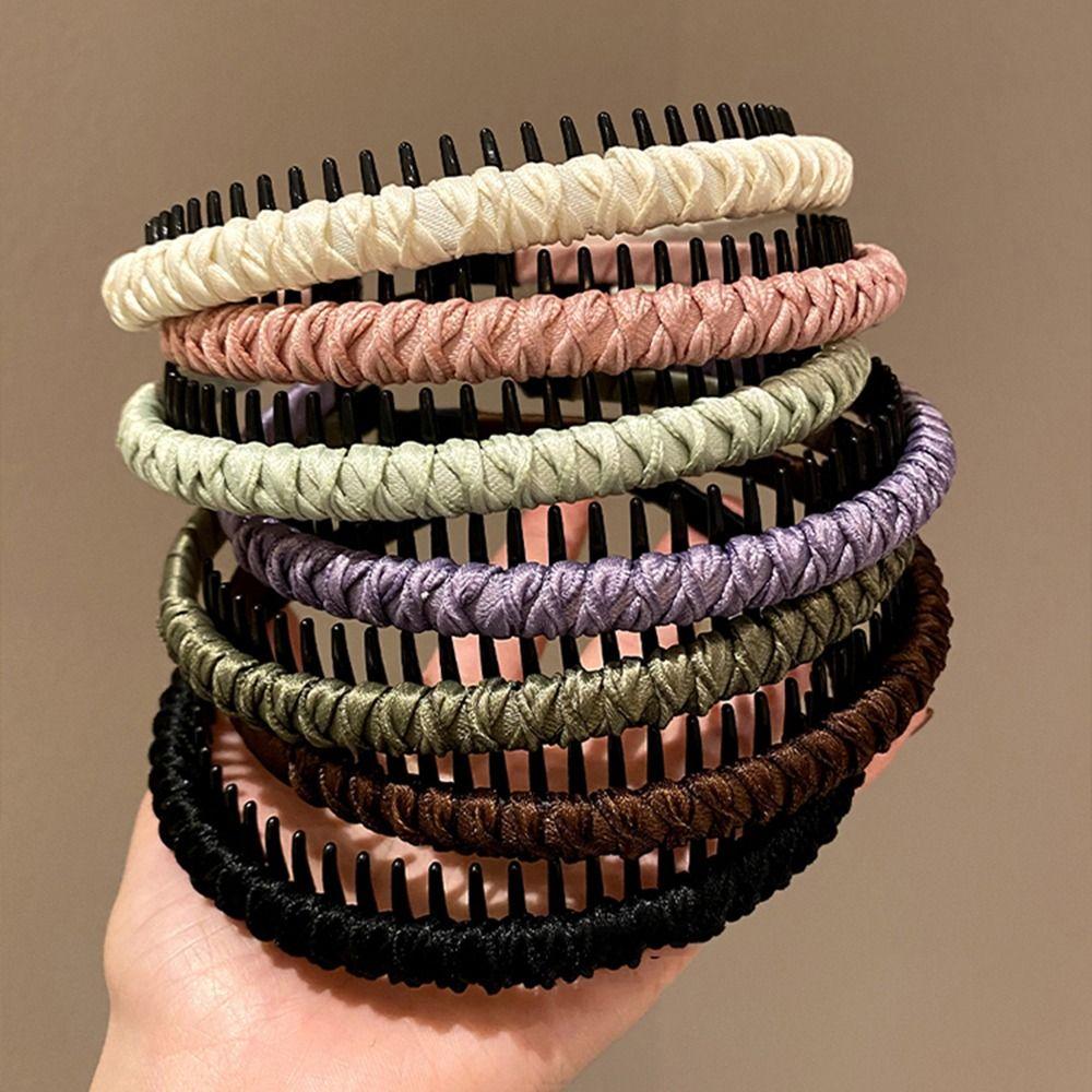 

Wrap Bezel Headdress Non-Slip Women Hair Hoop Braid Hairband Korean Style Headband Hair Accessories
