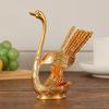 Swan Fruit Fork Storage Kitchen Creative Metal Craftware Set of Silver and Gold Color Spoons