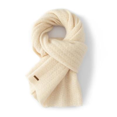 Women 100% Pure Cashmere Knit Scarf Textured Pattern Winter Warm Soft Cozy Fashion Casual Neck Warmer Cold Weather Accessory