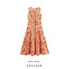 Kaslead New Women Clothes Western Style Fashion Simple Slim Fit V-neck Waist Hugging Sleeveless Dress