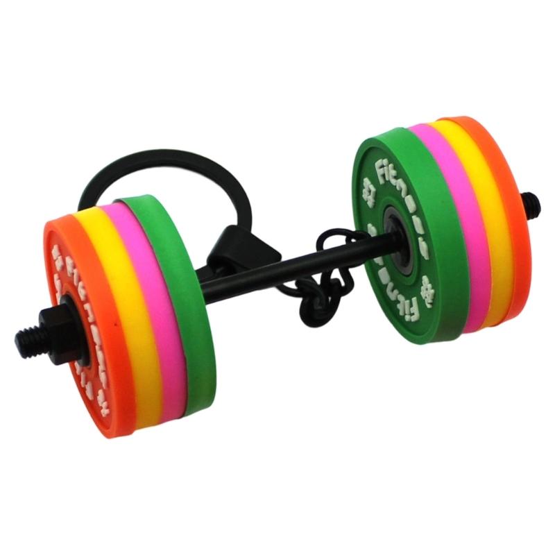 Rubber Dumbbell Keychain Lightweight Portable Exercise Themed Decorative Creative Sports Fitness Bag Decoration