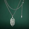LIKGREAT Collier Pendentif Poème Persan Farsi Creux Vintage Acier Inoxydable Bijoux Cadeaux Pour Femmes Hommes