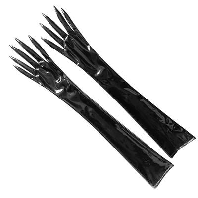Gants Élégants Brillants Moulants en Cuir Émaillé Gants Longs pour Femmes à la Mode pour Événement en Soirée et Soirées Thématiques