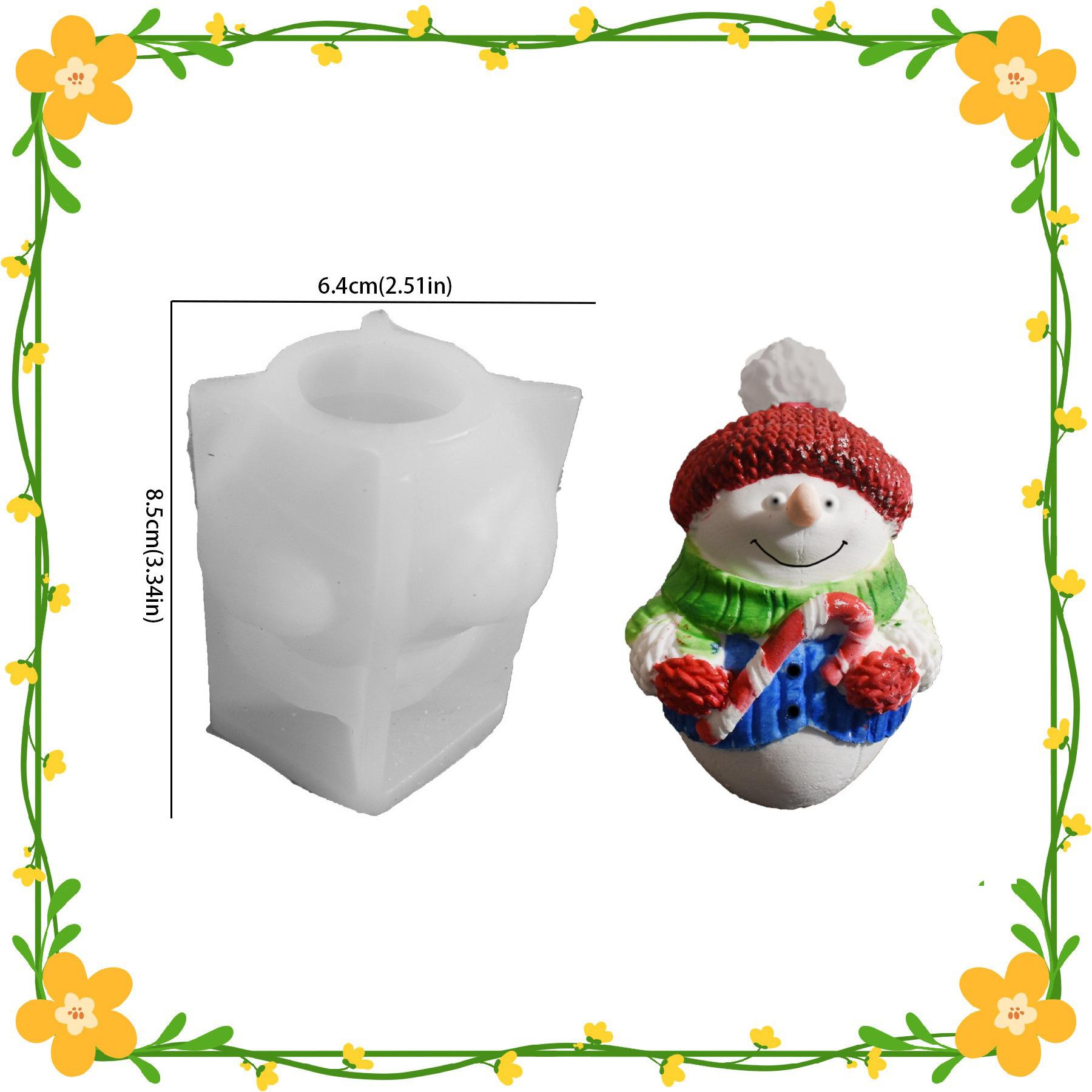 

Christmas Snowman Candle Mold with Snowflake Candy Sweater Design Irregular Silicone Plaster Decorative Ornament New Mould