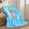 A child and fox on a tiny planet in a whimsical starry sky scene. for all seasons blanket lunch break throw gift