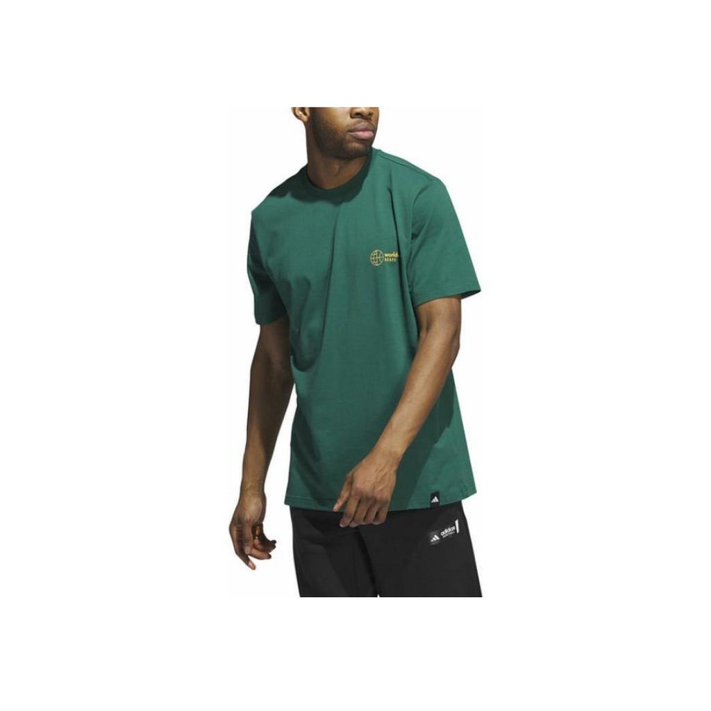 Adidas Basketball Series Graphic Print Sports Crew Neck Short Sleeve T-Shirt Men Tops Green IM4615