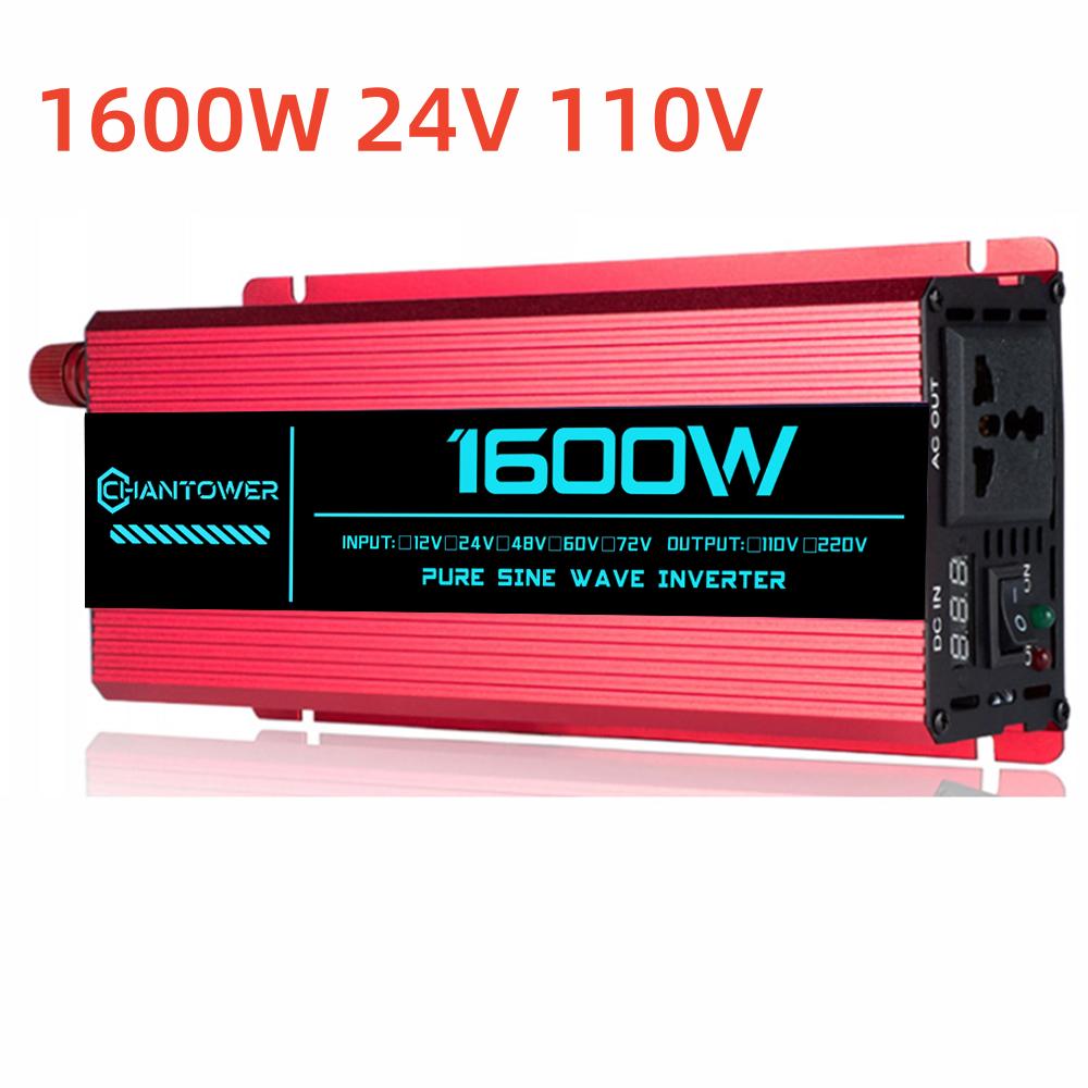 Pure Sine Wave Inverter DC 24V To AC 220V/110V 1000W 1600W 3000W 4000W 5000W 6000W Power Converter Car Solar Inverter