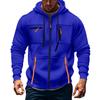 Men's Hoodie Sweatshirt Pocket Decoration Men's Full Zip Solid Color Sweatshirt