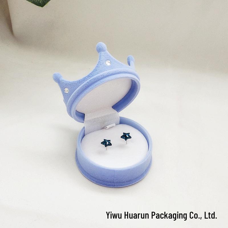 Velvet Cartoon Jewelry Box with Necklace, Earrings & Ring for Kids