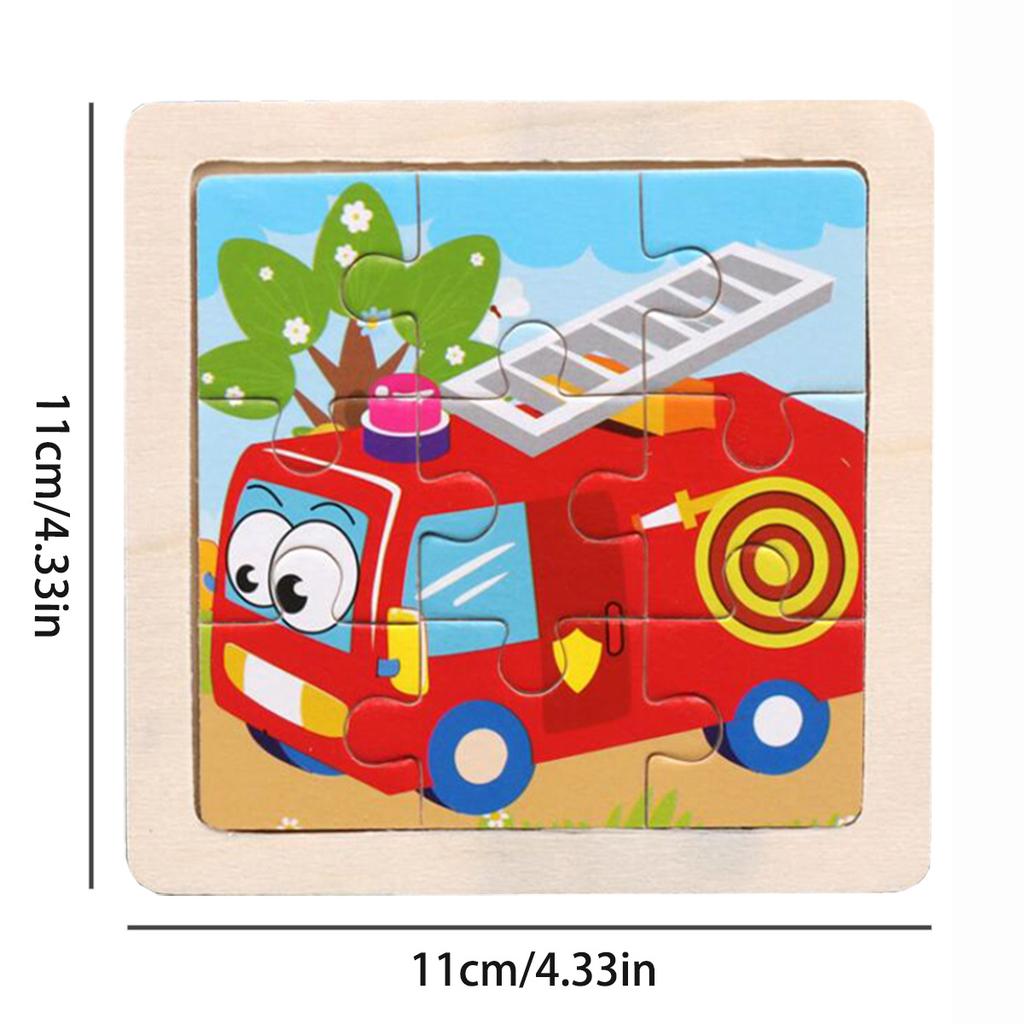 11cm/4.33in Holzpuzzle Cartoon Tier Verkehr Auto Holzpuzzles für Kinder Montessori Spiele Kinderspielzeug