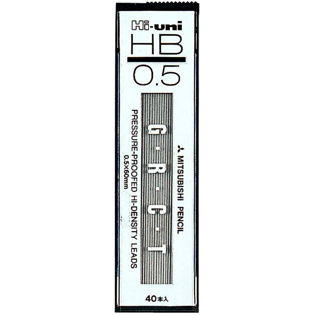 Mitsubishi Pencil Hi-Uni 0.5mm HB Mechanical Pencil Lead Refills (HU05300HB, 10-pack)