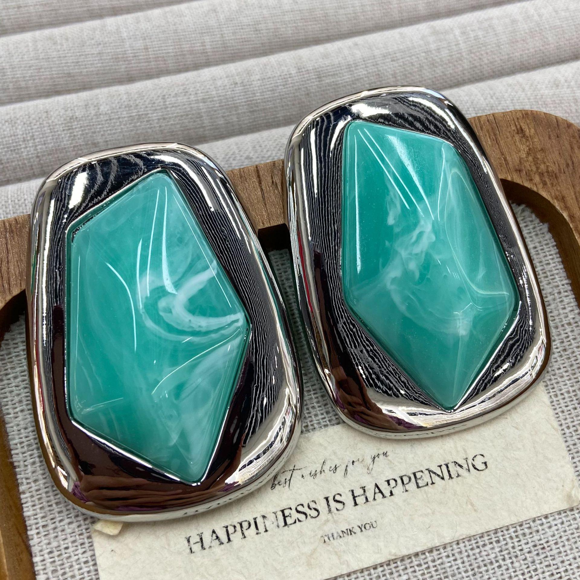 Geometric Colored Earrings Metal Daily Wear Jewelry Wholesale