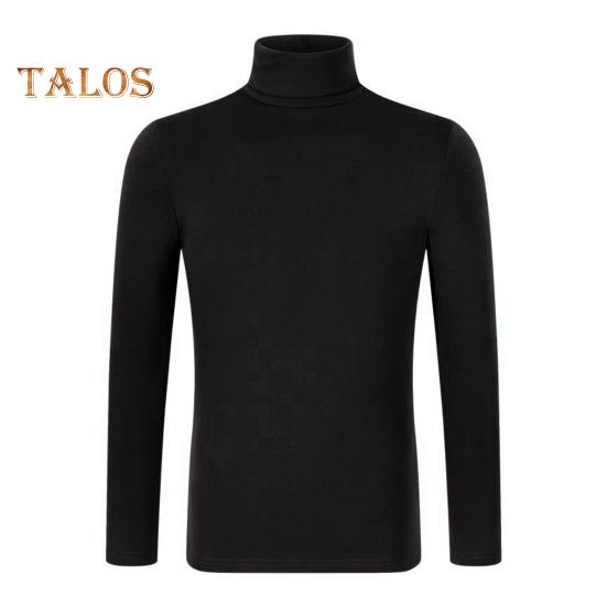 Top a strati da uomo a collo alto protegge il collo dal vento altamente elastico vestibilità slim tinta unita top pullover per sport viaggi ufficio abbigliamento quotidiano