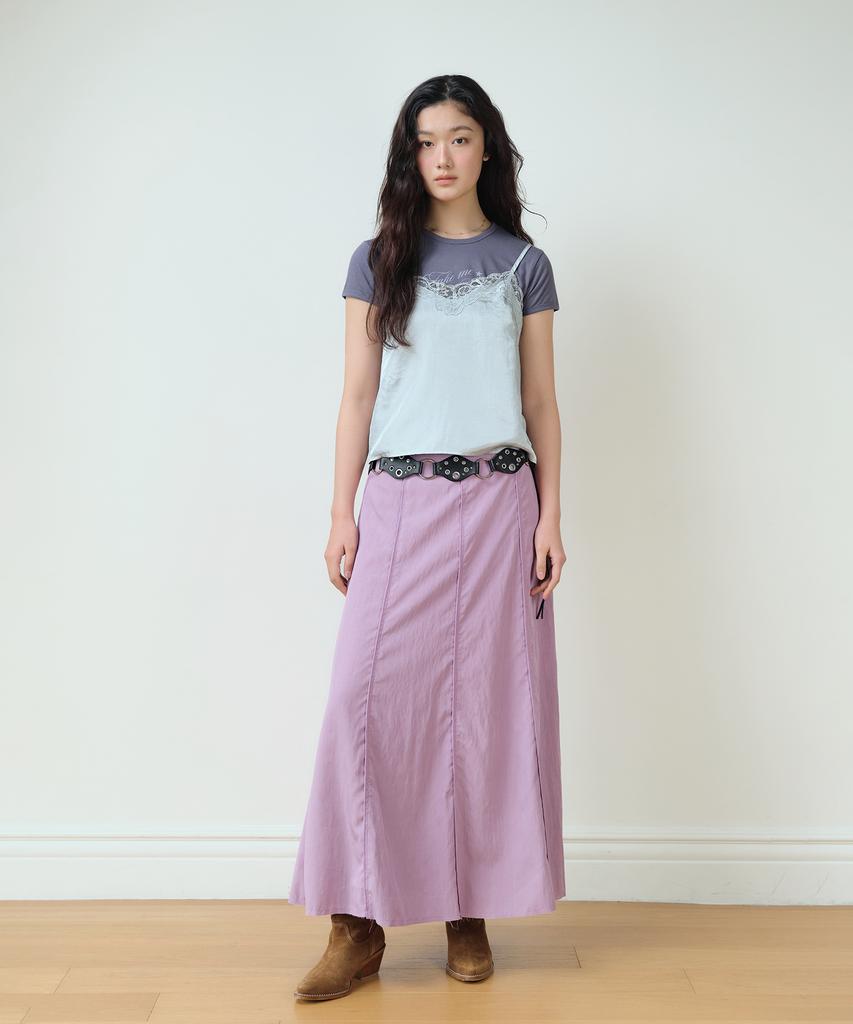 Hombadittingjeu Classic Panel Midi Skirt (Dusty Lilac)