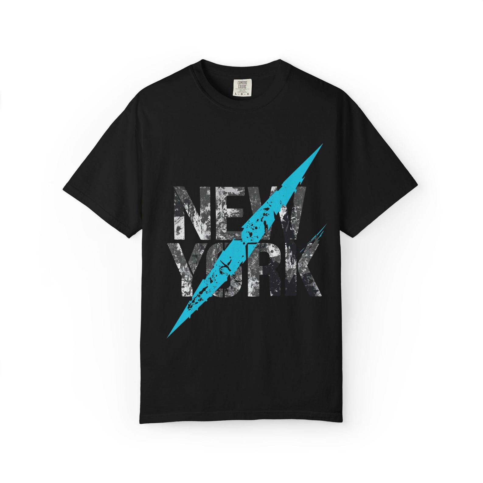 New York Slash Graphic T-Shirt | Urban City Text Design Distressed Print NYC Streetwear Tee 3XL