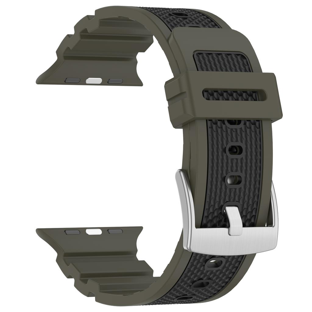 Silicone Band for Apple Watch Series 10 9 8 7 SE 6 5 4 3 2 1 42mm 41mm 40mm 38mm Dual Color Watch Strap