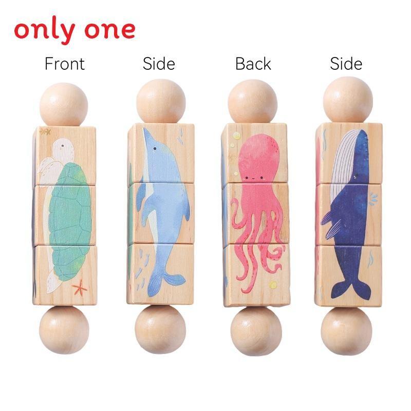 Wooden Rotating Animal Fox Lion Shaped Matching Toy With Grasping And Chewing Features For Early Learning
