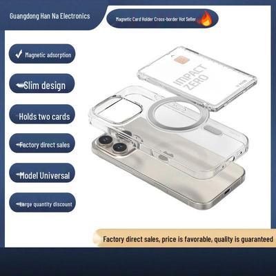 Universelle magnetische Handy-Kartenhalterung: Transparente abnehmbare Hülle für Apple 17PM