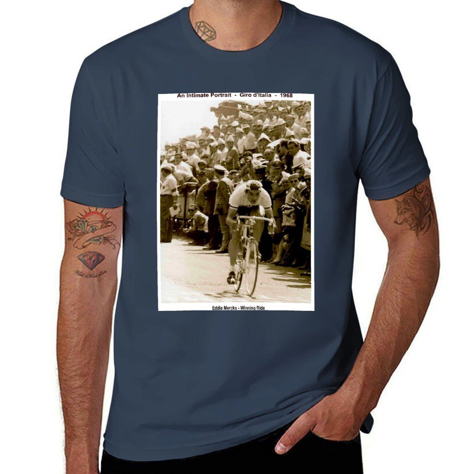 Giro D Italia Vintage 1968 Eddie Merckx Victory Print Tshirt Summer Holiday Casual Tee S
