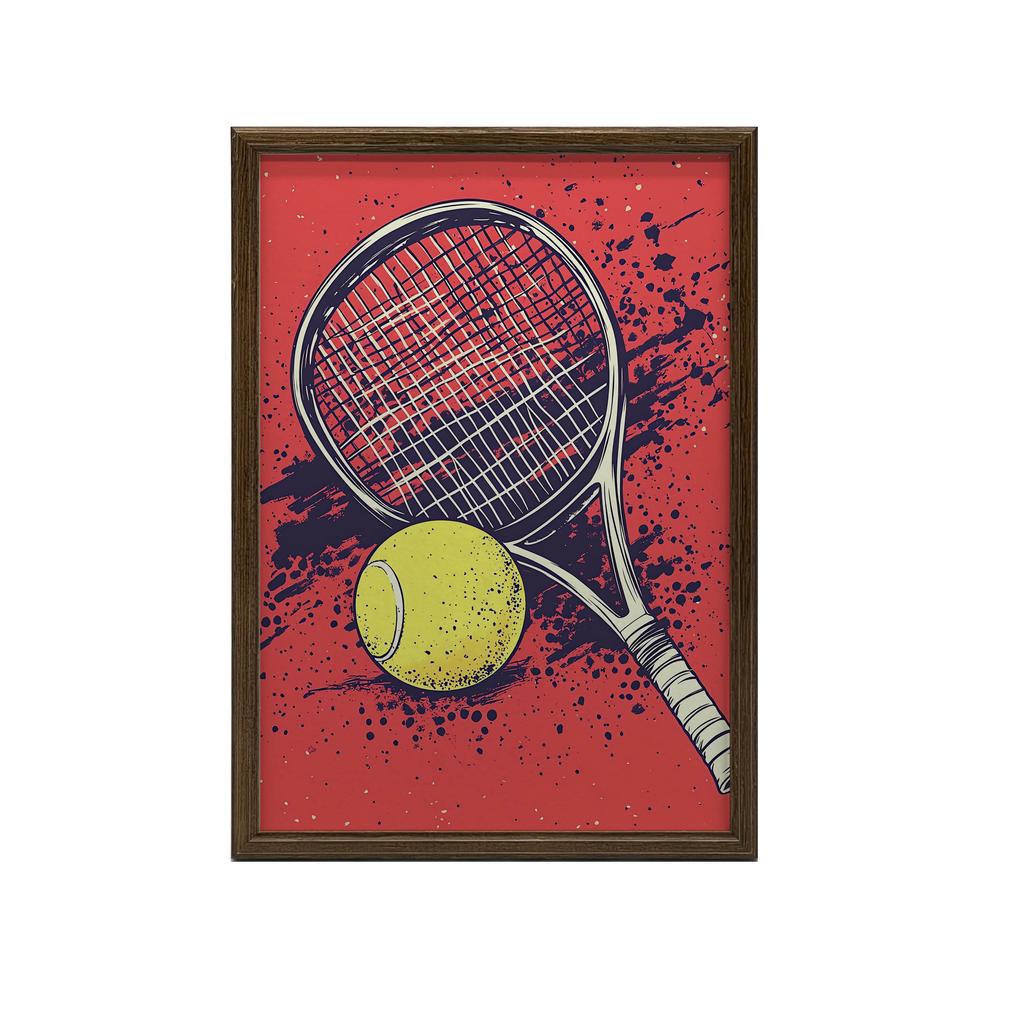 Plakat Tenisowa Pasja Plakat Tenisowa Pasja, 70X100 Cm, Rama Drewniana Jasny Dąb, Papier Matowy 230 Gsm