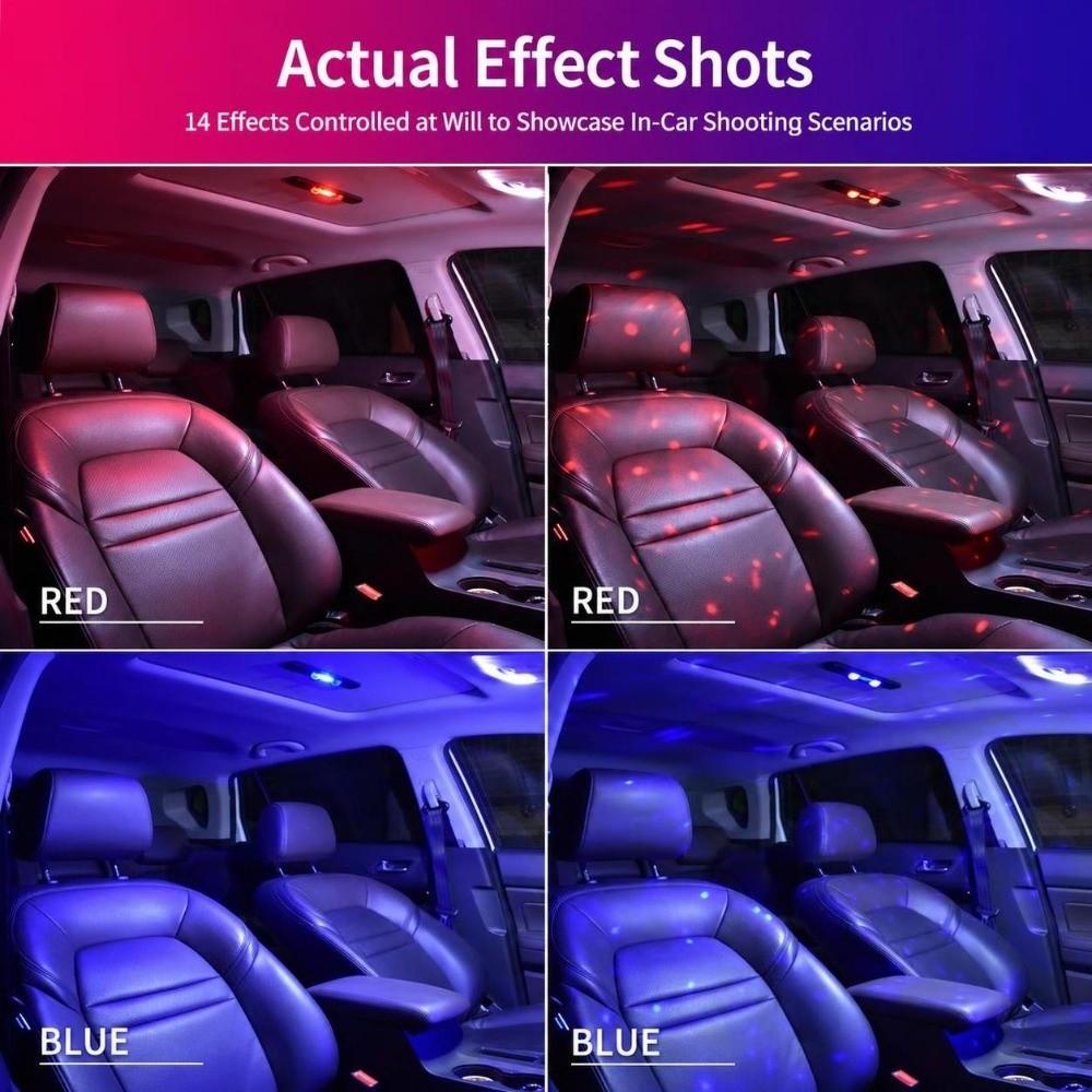 Rechargeable Car Atmosphere Lamp USB Charging RGB Led Car Interior Light  Birthday Party