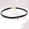 Heart Necklace, Women's Collarbone Chain, Neck Collar, Black Diamond Necklace