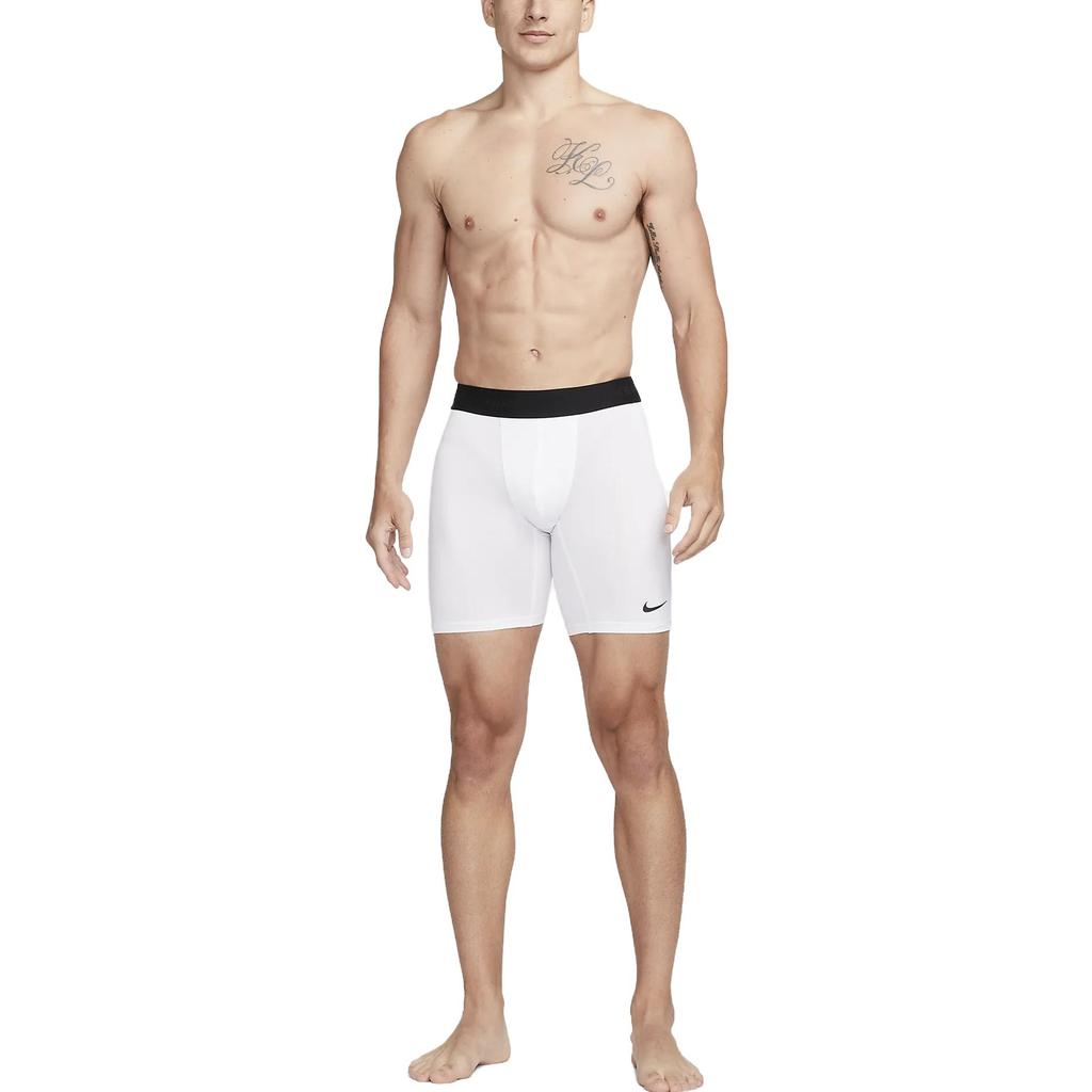Nike Pro Logo Print Comfortable Elastic Slim Fit Sports Shorts Men shorts White FB7963-100