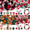 25/40PCS Christmas themed silicone bead set, perfect for DIY handmade crafts such as keychains, necklaces, bracelets, etc