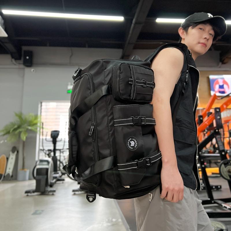 Double shoulder travel bag, large-capacity luggage bag, men and women travelon business trips, live on campus sports can set trolley case boarding bag